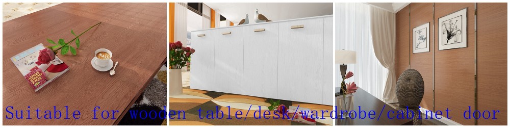 Self-Adhesive High Glossy Wood Grain Film PVC Decorative Film for Furniture Renovation