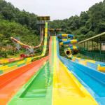 Colourful Fiberglass Big Water Slide For Outdoor Fun Many People Capacity