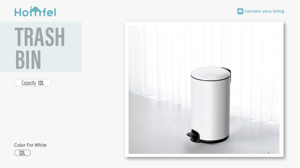 Pedal Stainless Steel Trash Can 3L 5L 12L 20L 30L for Home Bathroom Kitchen