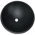 Hotel Acid Matt Black Basin Round Bathroom Glass Anti Rust Finish