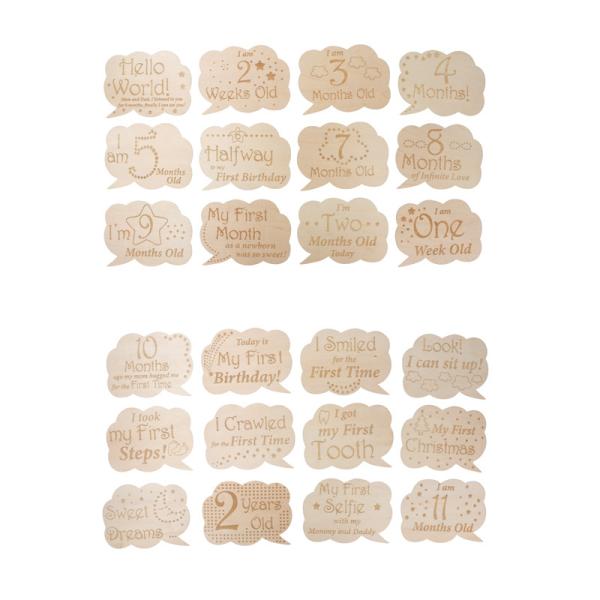 Buy cheap Baby 13 Pcs Wooden Milestone Discs First Year Monthly Milestone Cards from wholesalers