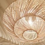 UFO Shades Rattan Lamp Creative Chinese Style Pendant Lights Wooden Suspension