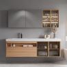 Buy cheap Stereoscopic Mirror Bathroom Vanity Units , Ceramic Wood Basin Cabinet from wholesalers