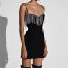 Buy cheap Summer Sexy Womens Casual Dresses V Neck Low Cut Beaded Fringe Sleeveless Short Dress from wholesalers