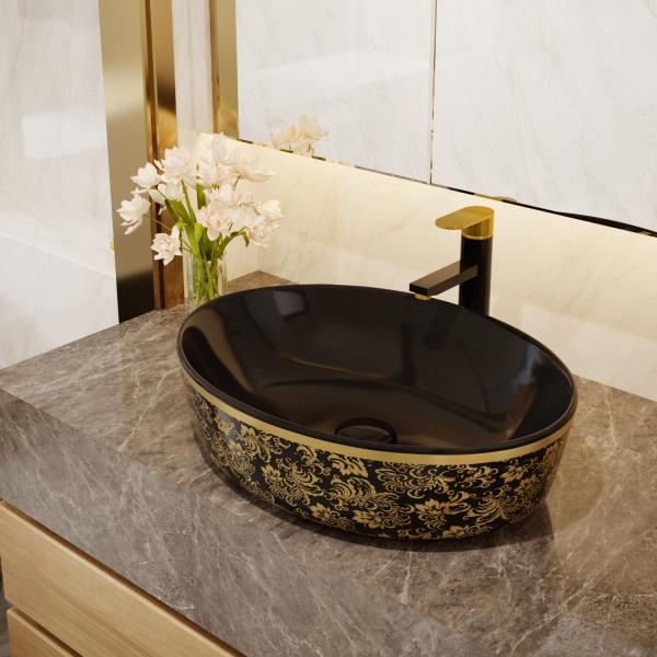 Buy cheap Gold Electroplate Art Sanitary Ware Basin Table Top Round Shape from wholesalers