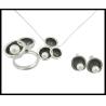 Buy cheap Pearl Round White Pearl Classic Style Silver 925 Jewelry Set with AAA CZ and Rhodium Plating Sterling Silver Wedding from wholesalers