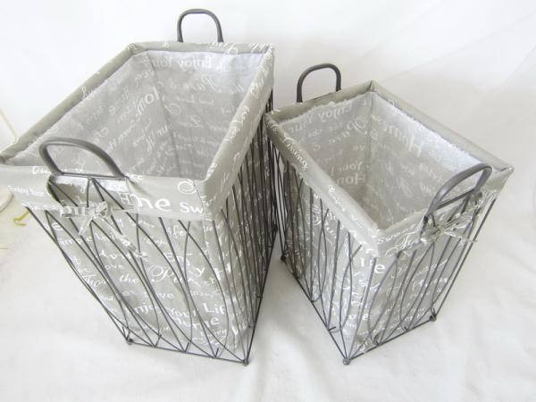 Buy cheap iron laubdry basket with fabri from wholesalers