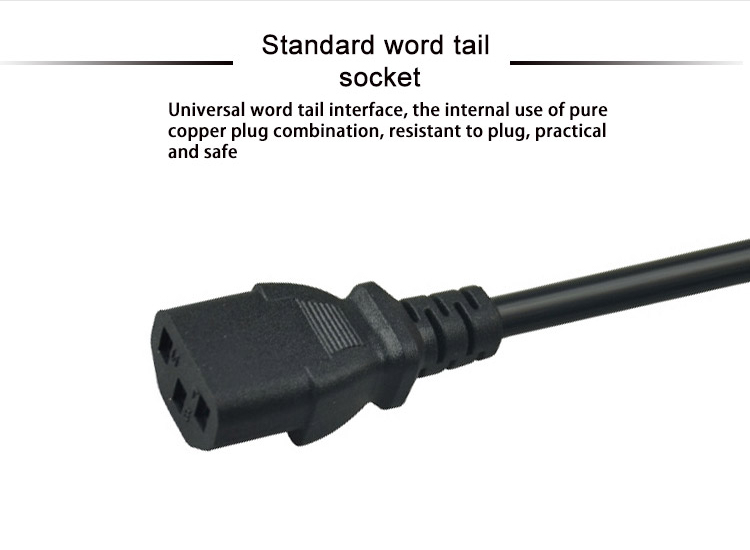 Pvc Jacketed Electrical Power Cord Laptop India Plug Black 6feet
