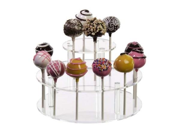 Buy cheap Round 3 Layer Acrylic Cake Stand , Clear / Black Acrylic Candy Display from wholesalers