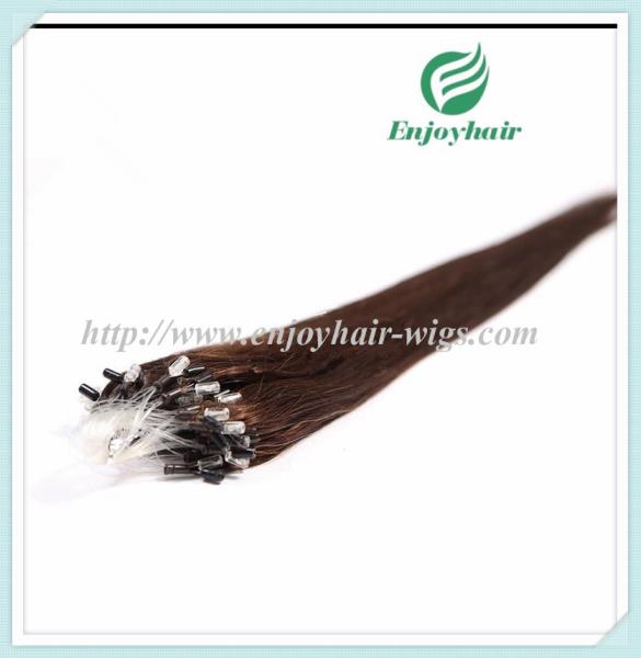 Buy cheap Micro ring loop hair extensions 16"-26"L brazilian remy hair 4# color hair from wholesalers