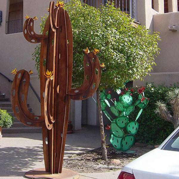 Buy cheap Garden Landscape Corten Steel Sculpture Cactus Metal Yard Art Natural Rusted from wholesalers