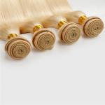 Single Drawn Human Hair Weave Color 613 Blonde Weft Hair Extensions 12-26 Inch