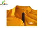 Fashional Mens Orange Printed Polo Shirts 100% Polyester Silk Screen Printing