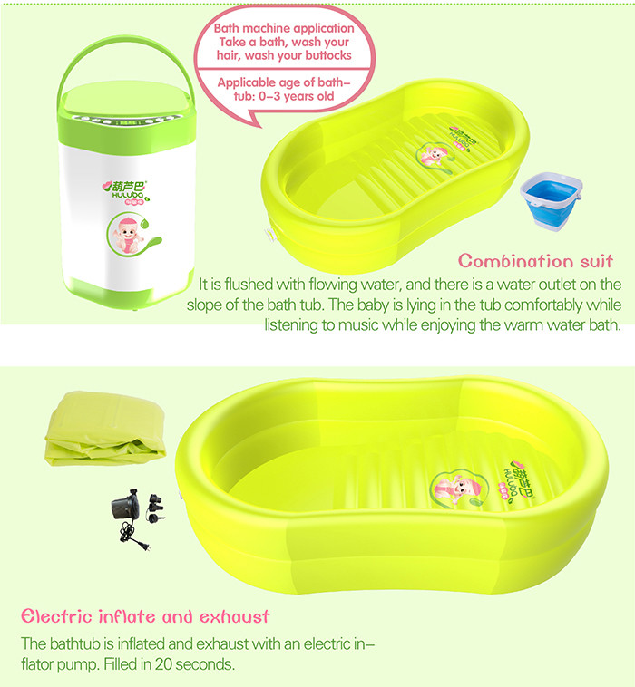 Non Slip Portable Folding Inflatable Baby Tubs Air Filled Bathtub For Babies