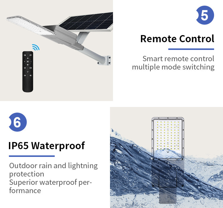 Aluminum Design Separated Motion Sensor DC 100W 200W 300W 400W IP66 Solar Powered Outdoor Street Lamp Led Street Light