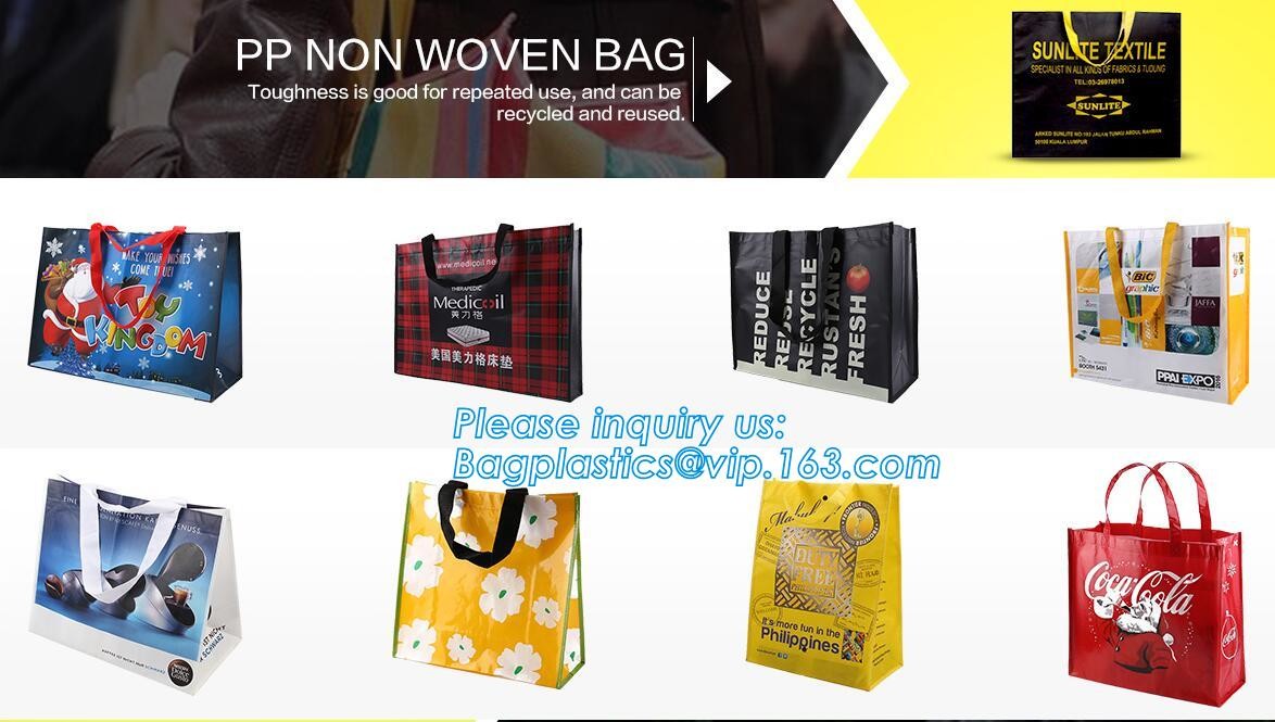Promotional pp laminated custom printed recycled eco tnt grocery non woven bag, Handled Style shopping available Materia