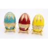 Buy cheap Russian Faberge Easter Egg Vintage Style Easter Egg Box Egg with Rich Enamel Sparkling Rhinestone Jewelry Trinket Box from wholesalers