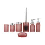 Frosted Red Seven-Piece Set Glass Bathroom Accessories For Home Hotel