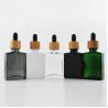 Buy cheap Rectangle Cosmetic 30ml Glass Dropper Bottle With Bamboo Cap For Essential Oil from wholesalers