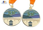 Zinc Alloy Custom 5K Race Medals 65*4MM Background Sandblast Medaillen