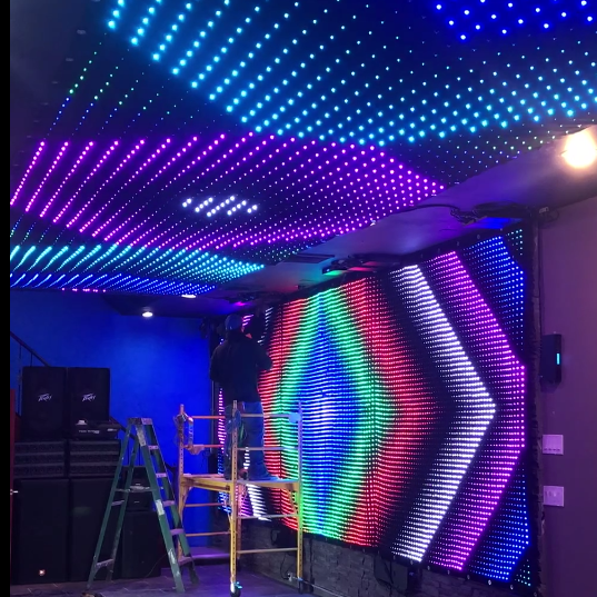 RGB 3 in 1 Color Changeable LED P18cm Video Curtain with Remote Control