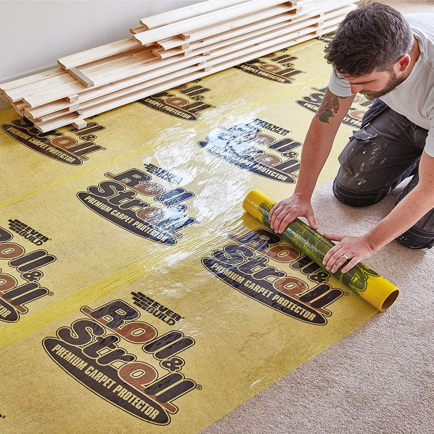 Customized Logo Printing 60CM * 25M 50M 100M Carpet Protection Tape Film For Exhibition