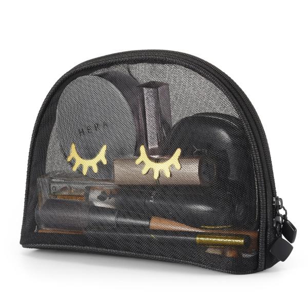 Buy cheap Black See Through Makeup Bag , 9x6 Mesh Cosmetic Bags For Stylish Eyelashes from wholesalers