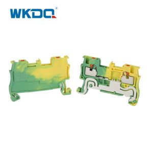Yellow Green Conductor Protect Grounding Terminal Blocks Flame Resistant Nylon