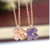 Buy cheap Girls Fashion Jewelry Stainless Steel Crystal Leaf Clover Pendant Necklace from wholesalers