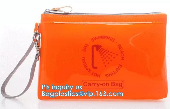 grip slider bags, Stand Up Cosmetic Pouch with Slider Zipper Closure, PVC HEAT SEALED BAG WITH SLIDER ZIPPER