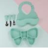 Buy cheap Bow Knot Baby Feeding Suction Plate Cute Bib And Cartoon Spoon Fork Dish Sets from wholesalers