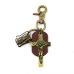 OEM Personalized Keychain Gifts brown Cross Key Ring Retro Souvenir