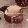 Buy cheap Aliexpress hot selling high quality wood case watch genuine leather strap mens luxury watch from wholesalers
