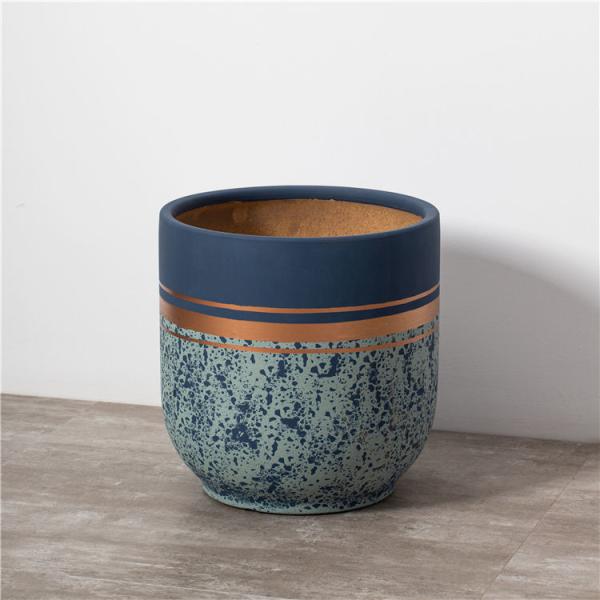 Novelty home indoor matte blue garden planter outdoor decoration big ceramic