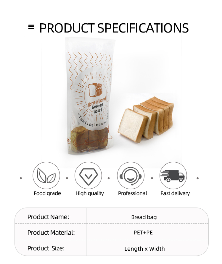China Factory Bakery Bread Packaging Bread Pita Packaging Bag