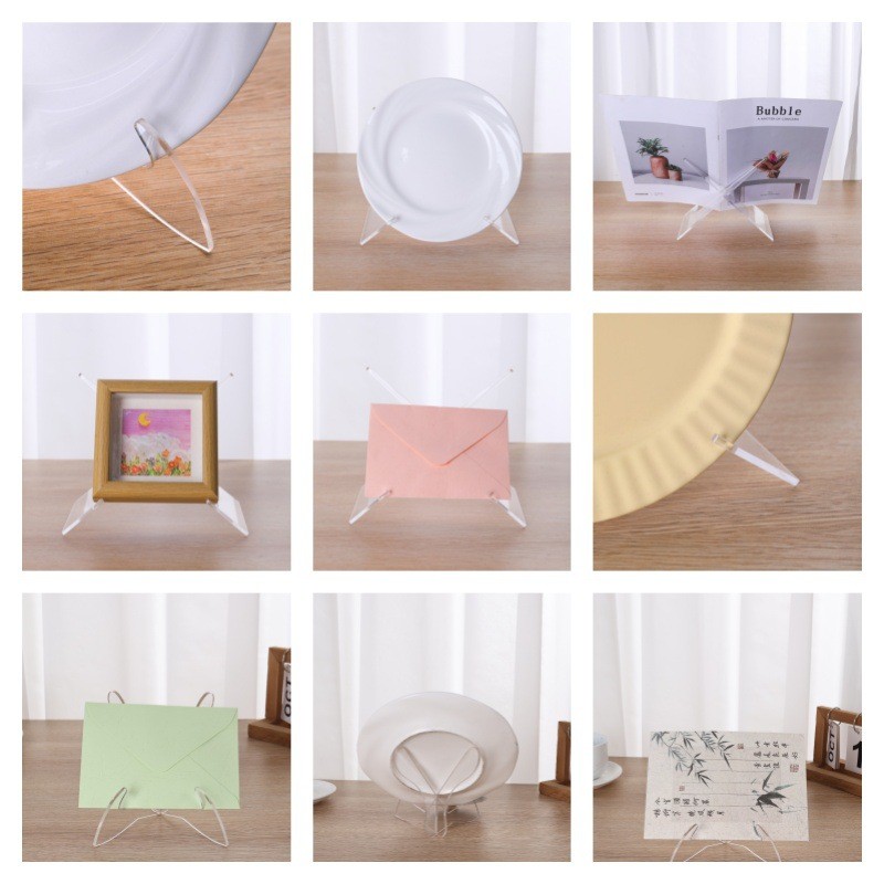 Transparent Acrylic Display Stand for Bowls, Plates, Books, Envelopes Photo Albums CDs and Tablets