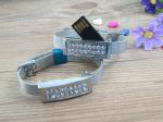 Metal Shell Silicone Wristband USB Flash Drive Bracelet Leather 32GB 128GB