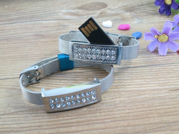 Buy cheap Metal Shell Silicone Wristband USB Flash Drive Bracelet Leather 32GB 128GB from wholesalers