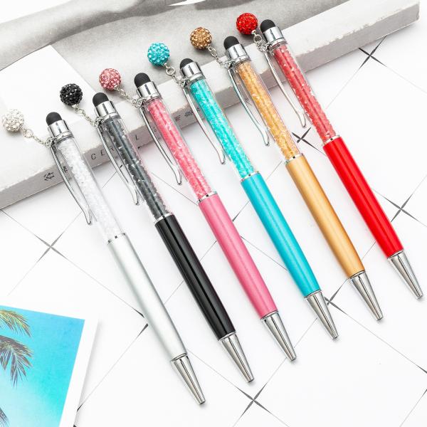 Buy cheap Cute Crystal Pen Diamond Ballpoint Pens Stationery Ballpen 2 In 1 Crystal Stylus Pen from wholesalers