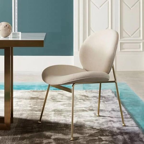 Buy cheap Modern round back velvet upholstery dining chair for home restaurant from wholesalers