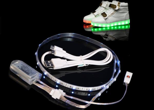 Quality 450MA LED Light Strips For Shoes , Usb Powered Rgb Led Strip Rechargeable for sale