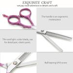 Slim Colourful Professional Hair Thinning Shears Pink Painted High Precision