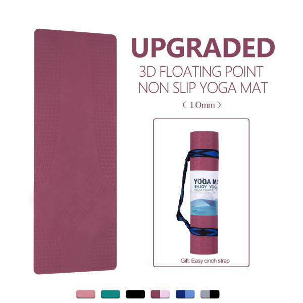 Buy cheap Purplish Red Sport Yoga Mat Extra Thick 10mm TPE Wear Resistance from wholesalers