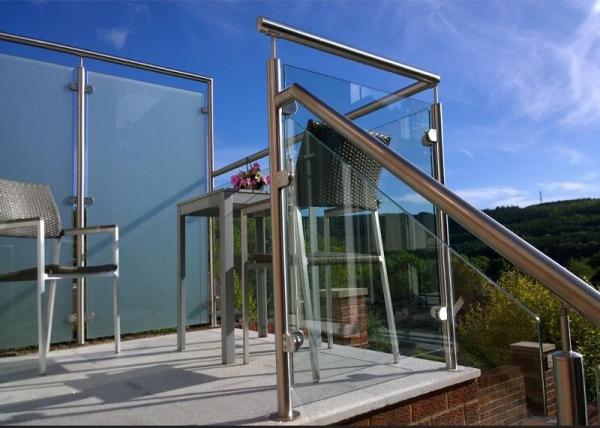 Buy cheap Round Post Glass Balcony Railing Customized Color With 316 / 304 Stainless Steel from wholesalers