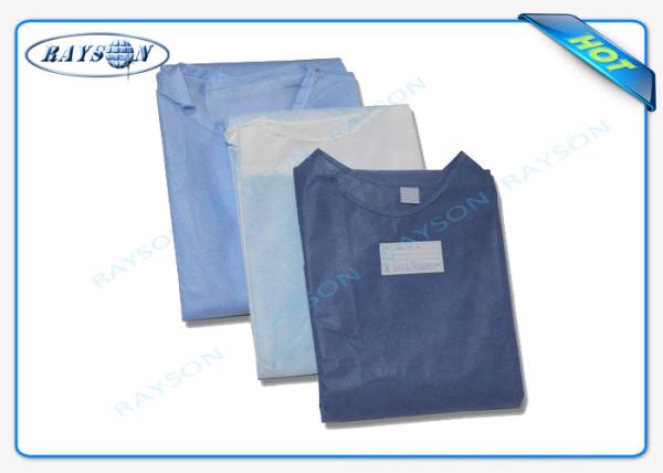 Quality 100% PP , SMS Non Woven Fabric Sterile Disposable Surgical Gown Sauna Dress for sale