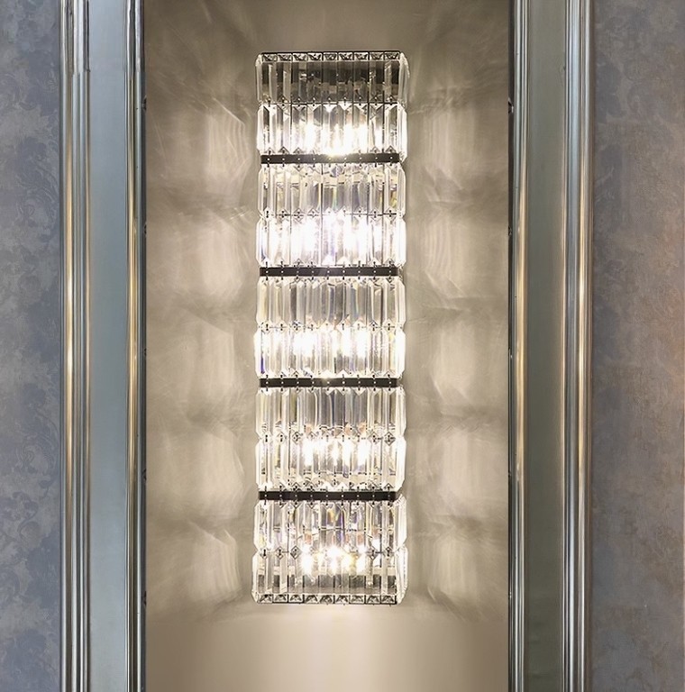 Crystal long wall lamp hotel lobby club hall large long wall lamp villa sales office banquet hall high wall lamp