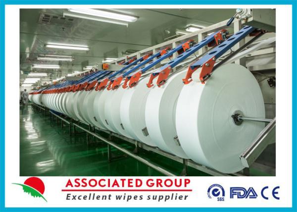 Cross Lapping 45Gsm Hygeian Spunlace Nonwoven Fabric For Baby Wipes , comfortabl