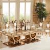 Buy cheap Custom Golden Stainless Steel Glass Dining Table Luxury Rectangle Furniture from wholesalers