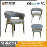 Solid Wood Fabric Chair for Dining Room Customized Ash Wood Frame Hotel