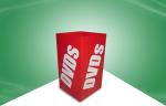 DVD Red Cardboard Display Units Dump Bins Newspaper Cardboard Collection Bins